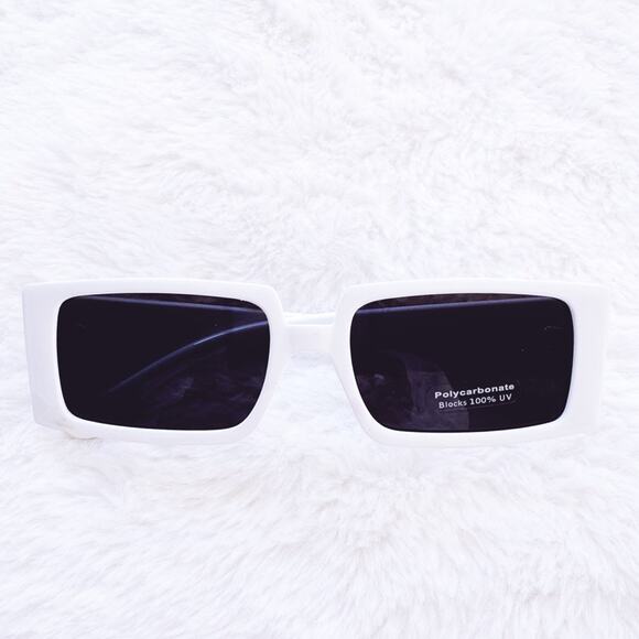 Stylens Accessories - Abigail White Rectangular Sunglasses